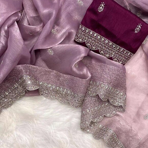 SOFT ZIMMY CHOO SILK FABRIC -- Sarees - Picture 5 of 16